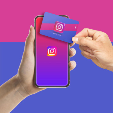 Cartão de acompanhamento do Instagram conectado e sem contato