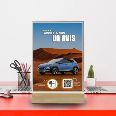 NFC ir QR kodo automobilių agentūros ekranas (dvipusis)