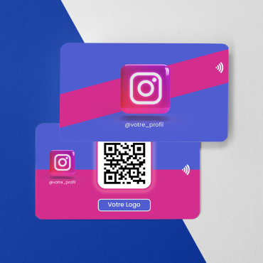 Cartão de acompanhamento do Instagram conectado e sem contato