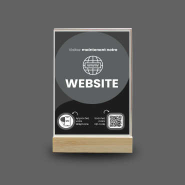 NFC and QR code website display (double sided)