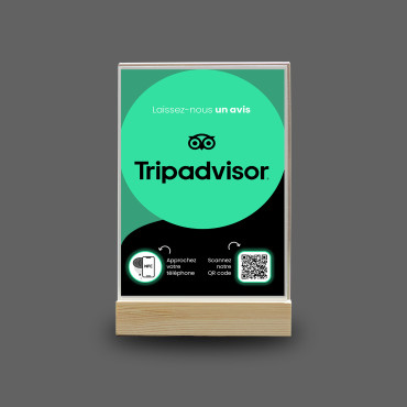 Expositor NFC y código QR de Tripadvisor (doble cara)
