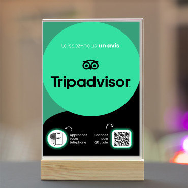 Tripadvisor NFC ja QR-koodinäyttö (kaksipuolinen)