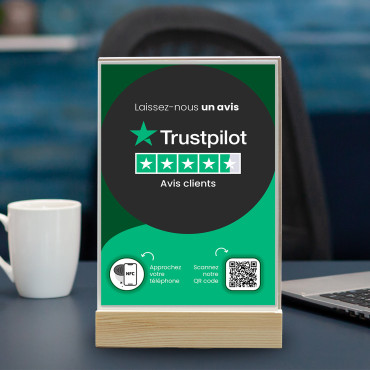 NFC and QR code Trustpilot display (double-sided)