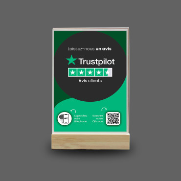 Stojak NFC i kod QR Trustpilot (dwustronny)