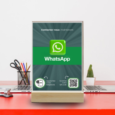 Espositore NFC e codice QR per WhatsApp (doppio lato)