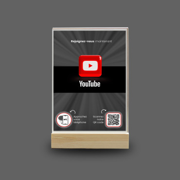 NFC ja QR-koodiga YouTube'i kanali ekraan (kahepoolne)