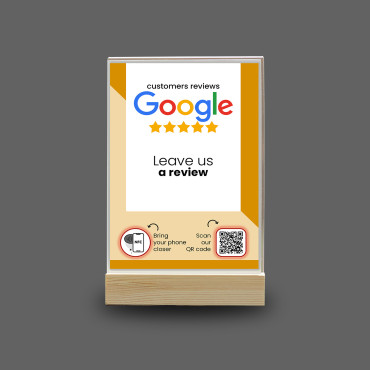 Pantalla NFC Google Reviews con código QR (doble cara)