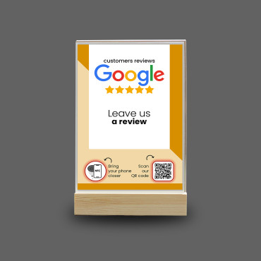 NFC Google Reviews-display met QR-code (dubbelzijdig)