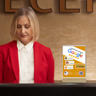 Google NFC en QR-code klantrecensies weergeven (dubbelzijdig)