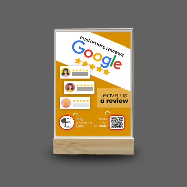 Visualizzazione delle recensioni dei clienti tramite Google NFC e codice QR (fronte-retro)