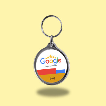 Connected and contactless Google Review NFC keychain