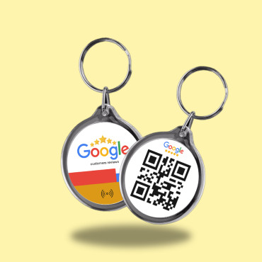 Vernetzter und kontaktloser Google Review NFC-Schlüsselanhänger