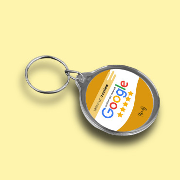 Google NFC connected and contactless review key ring