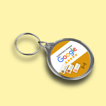 Google NFC connected and contactless review key ring
