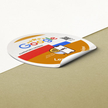 Sticker Avis Google NFC connecté pour mur, comptoir, PLV et vitrine