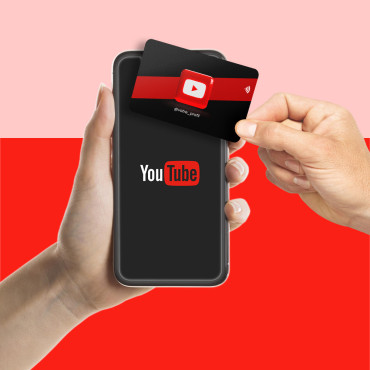 Cartão de acompanhamento do YouTube conectado e sem contato