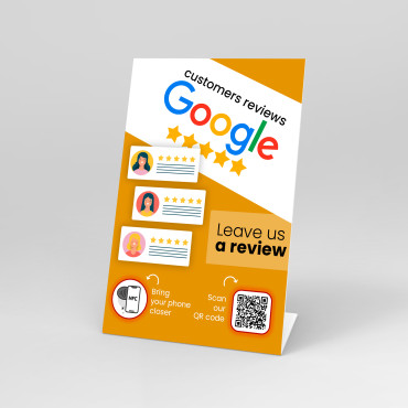 NFC-easel Google Review med...