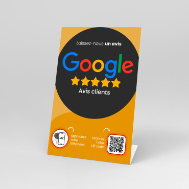 NFC easel Google Review 2 in 1 with QR code