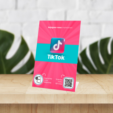 NFC Tiktok easel with NFC chip and QR code