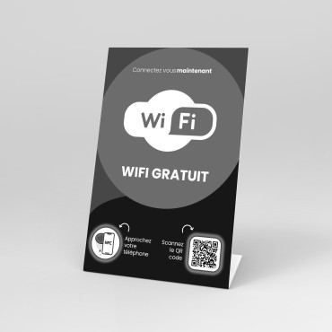 NFC Wifi-easel med NFC-brikke og QR-kode