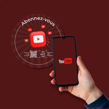 Połączona naklejka YouTube NFC na ścianę, ladę, punkt sprzedaży i witrynę
