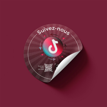 NFC Tiktok tilkoblet klistremerke for vegg, disk, POS og utstillingsvindu