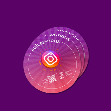 Tilsluttet Instagram NFC-klistermærke til væg, disk, POS og udstillingsvindue