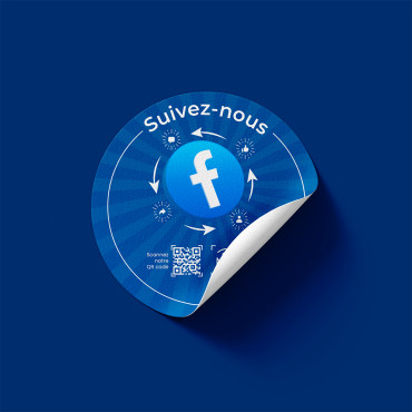 Prijungtas „Facebook“ NFC lipdukas sienai, stalui, POS ir vitrinai