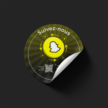 Csatlakoztatott NFC Snapchat matrica falra, pultra, POS-ra és vitrinre