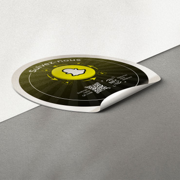 Sticker NFC Snapchat connecté pour mur, comptoir, PLV et vitrine
