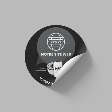Adhesivo NFC Sitio web conectado para pared, mostrador, POS y escaparate