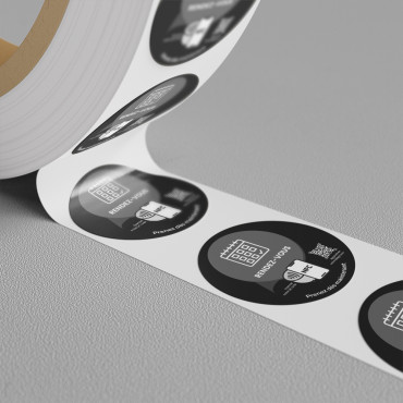 Ühendatud Rendezvous NFC kleebis seinale, letile, müügikohale ja vitriinile
