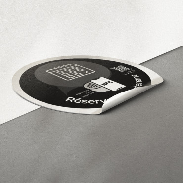 Adhesivo Connected Rendezvous NFC para pared, mostrador, POS y escaparate