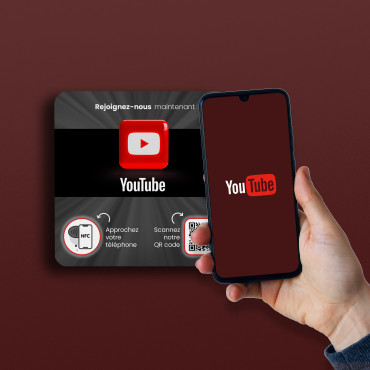 NFC YouTube connected plaat voor wand, toonbank, POS en vitrine