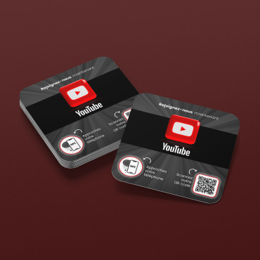 NFC YouTube connected plaat voor wand, toonbank, POS en vitrine