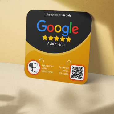 Συνδεδεμένη πλάκα NFC με Κριτικές πελατών Google για τοίχο, πάγκο, POS και βιτρίνα
