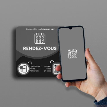 Connected Rendez-Vous NFC plate for wall, counter, POS and showcase