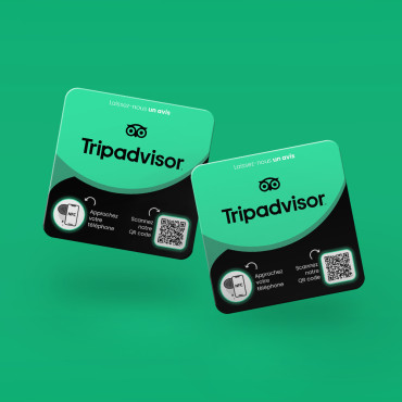Πλάκα σύνδεσης NFC Tripadvisor για τοίχο, πάγκο, POS και βιτρίνα