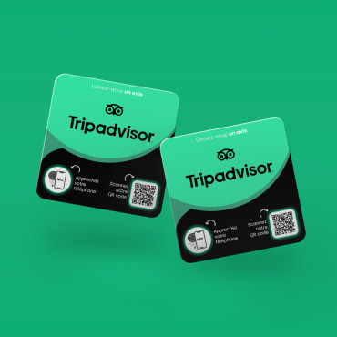 NFC Tripadvisor connected plate for wall, counter, POS and showcase