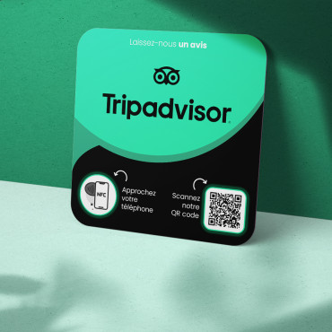 NFC Tripadvisor connected plate for wall, counter, POS and showcase