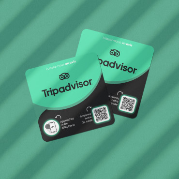 NFC Tripadvisor connected plate for wall, counter, POS and showcase