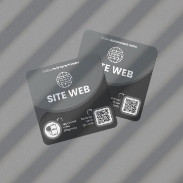 Plaque NFC Site Web connectée pour mur, comptoir, PLV et vitrine