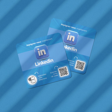 NFC LinkedIn plate connected for wall, counter, POS and showcase