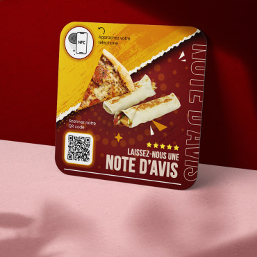 Ühendatud NFC restoraniplaat seinale, letile, müügikohale ja vitriinile