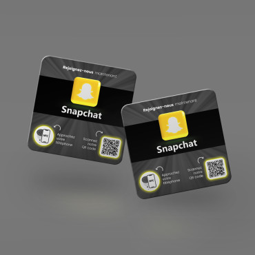 Piastra Snapchat NFC connessa per parete, bancone, POS e vetrina