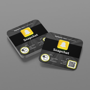 Placa NFC Snapchat conectada para pared, mostrador, POS y escaparate