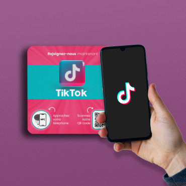 Placca connessa NFC Tiktok per muro, bancone, POS e vetrina