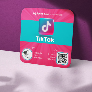 NFC Tiktok connected plate for wall, counter, POS and showcase