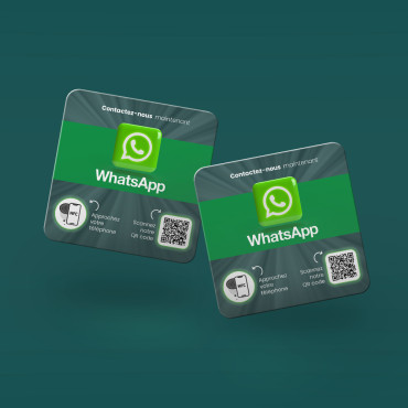 NFC WhatsApp tilkoblet plate for vegg, disk, POS og utstillingsvindu