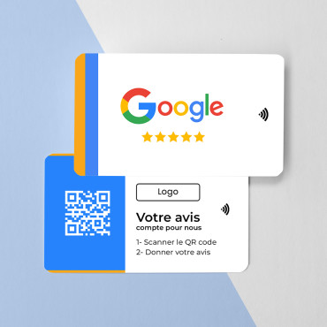 Cartão de revisão NFC do Google e código QR